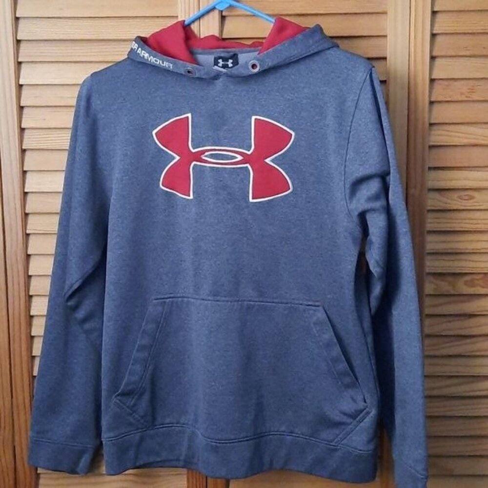 Under Armour Grey & Red Hoodie Size Small